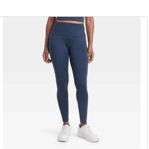 All in Motion Women's High-Rise Winter Pocketed Leggings Navy Blue Size XS new